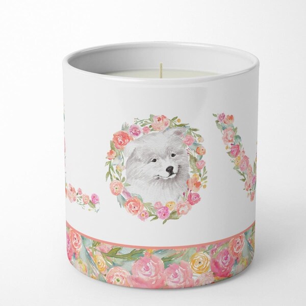 Carolines Treasures 3.75 x 3.25 in. Unisex Samoyed No.6 Love 10 oz Decorative Soy Candle WDK4483CDL - main